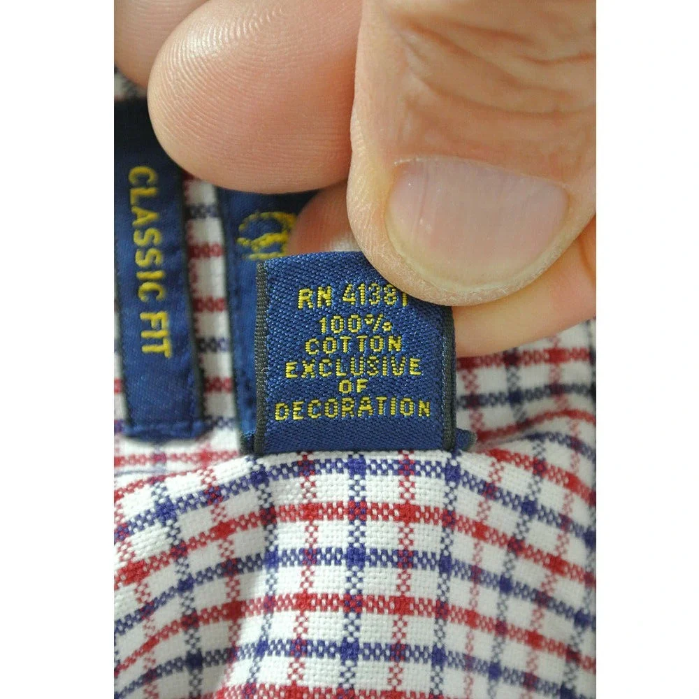 Polo Ralph Lauren shirt custom fit mens large long sleeve white red blue check